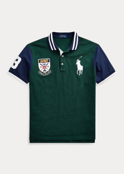 Camisa Polo Polo Ralph Lauren Hombre Verdes / Azul Marino - Rowing-Crest Big Pony - YQCMN0957